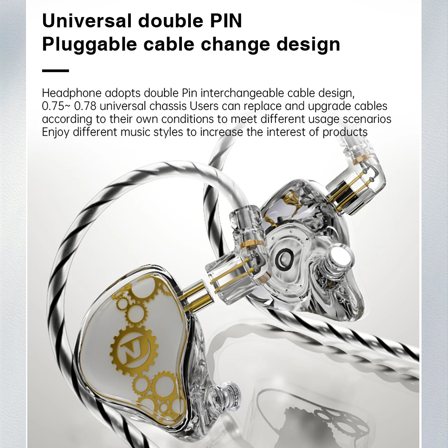 ND Venus High Performance Dynamic Headphones Universal Double PINPluggable Cable Change Design Widely Compatible Devices