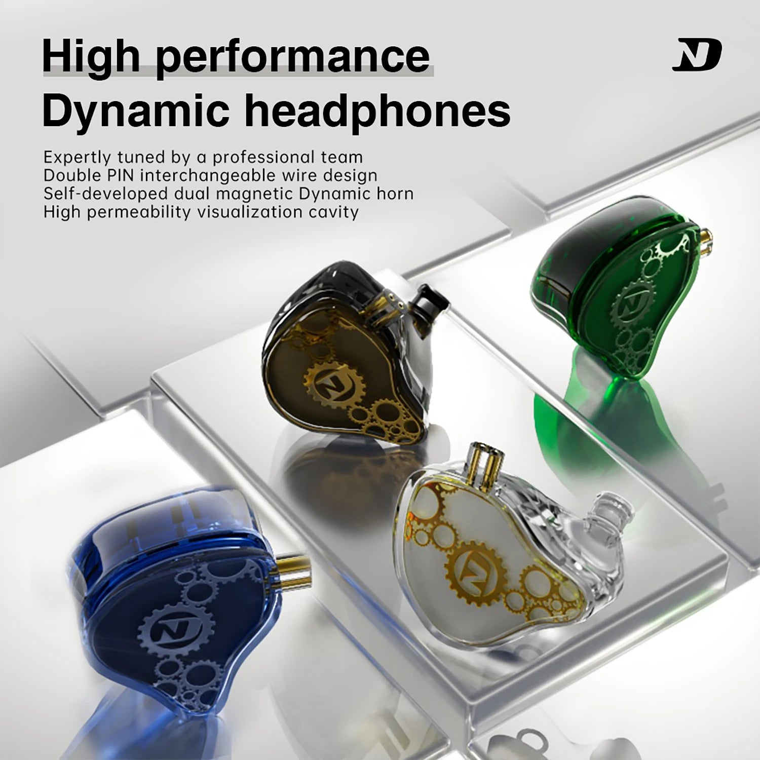 ND Venus High Performance Dynamic Headphones Universal Double PINPluggable Cable Change Design Widely Compatible Devices