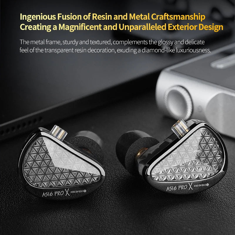 KZ AS16 PRO X - Professional High-Fidelity (Hi-Fi) In-Ear Monitors