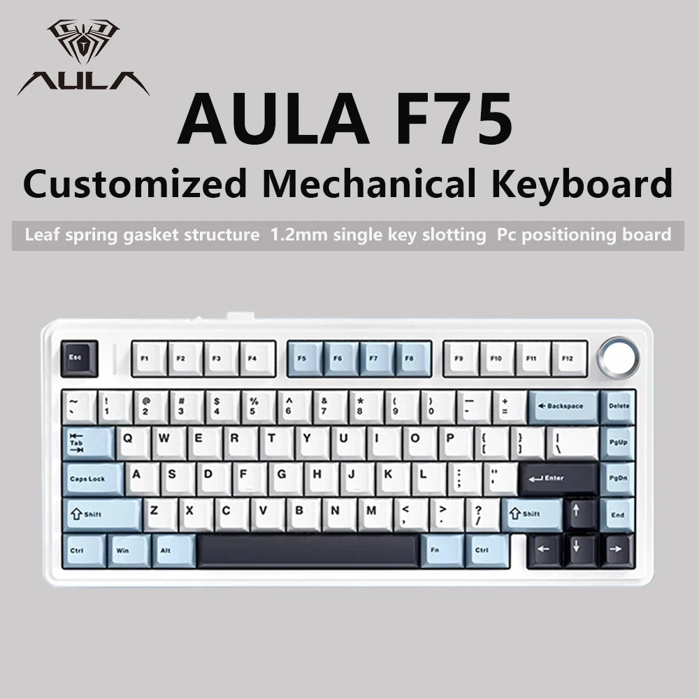 AULA F75 Mechanical Gaming Keyboard - White Edition